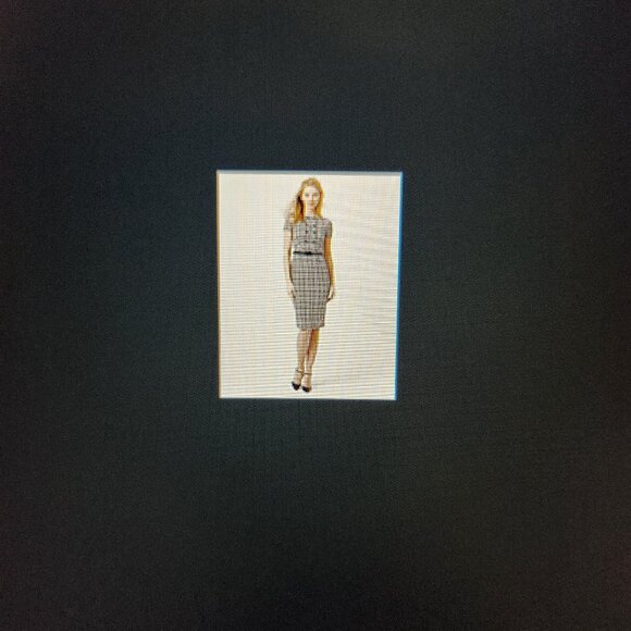 NWT Plaid Le Chateau Sheath Pencil Midi Dress with Belt Office Work - Picture 2 of 10